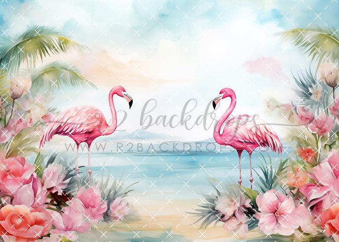 Floral Flamingos