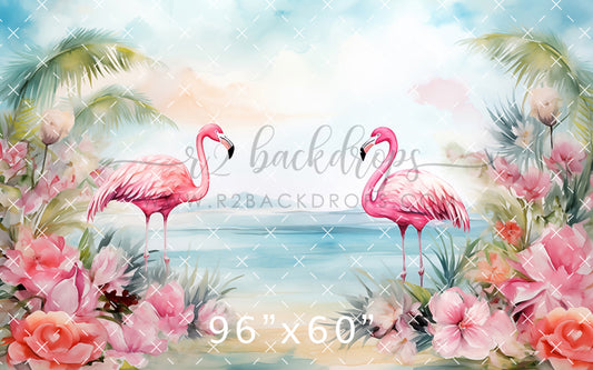 Floral Flamingos