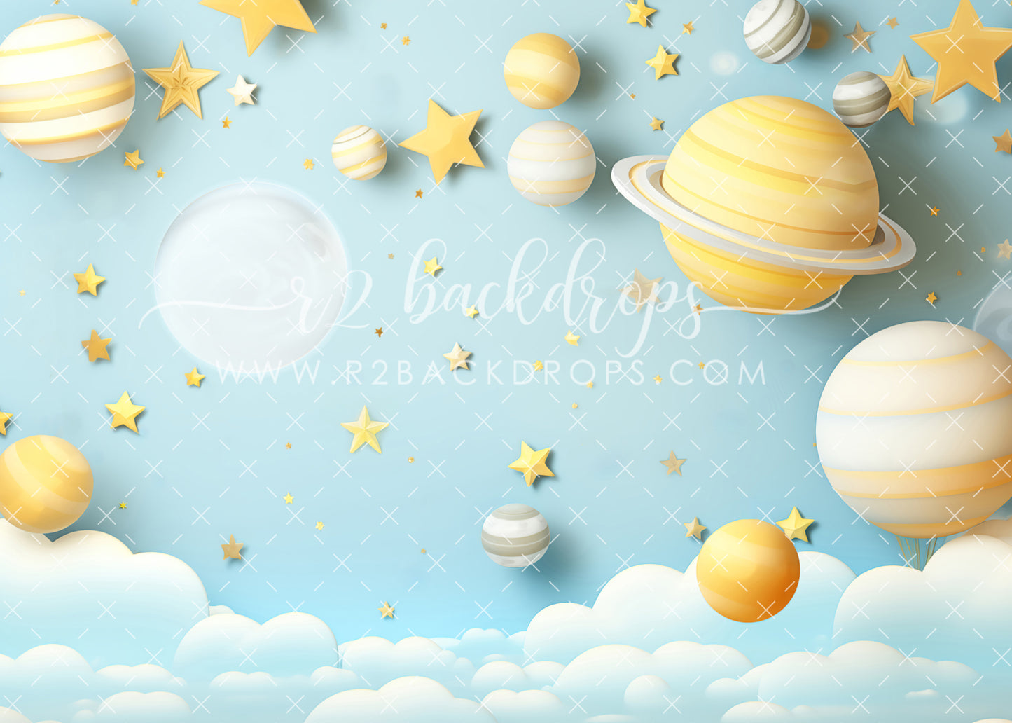 Moon Stars and Clouds