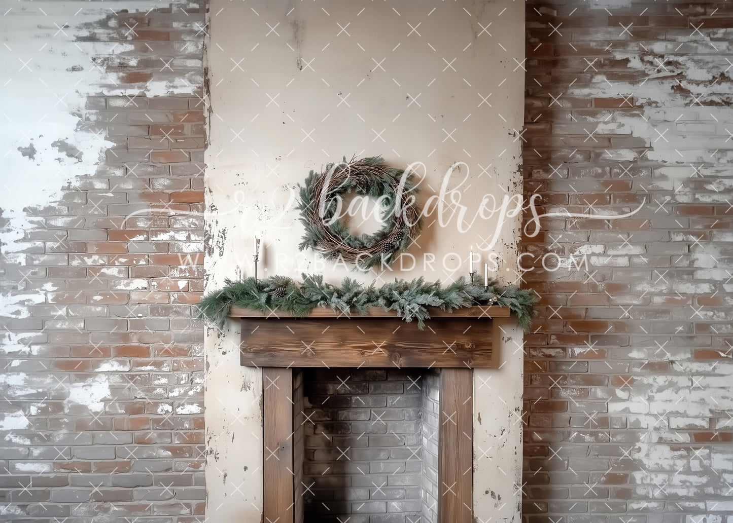 Holiday Brick Mantel