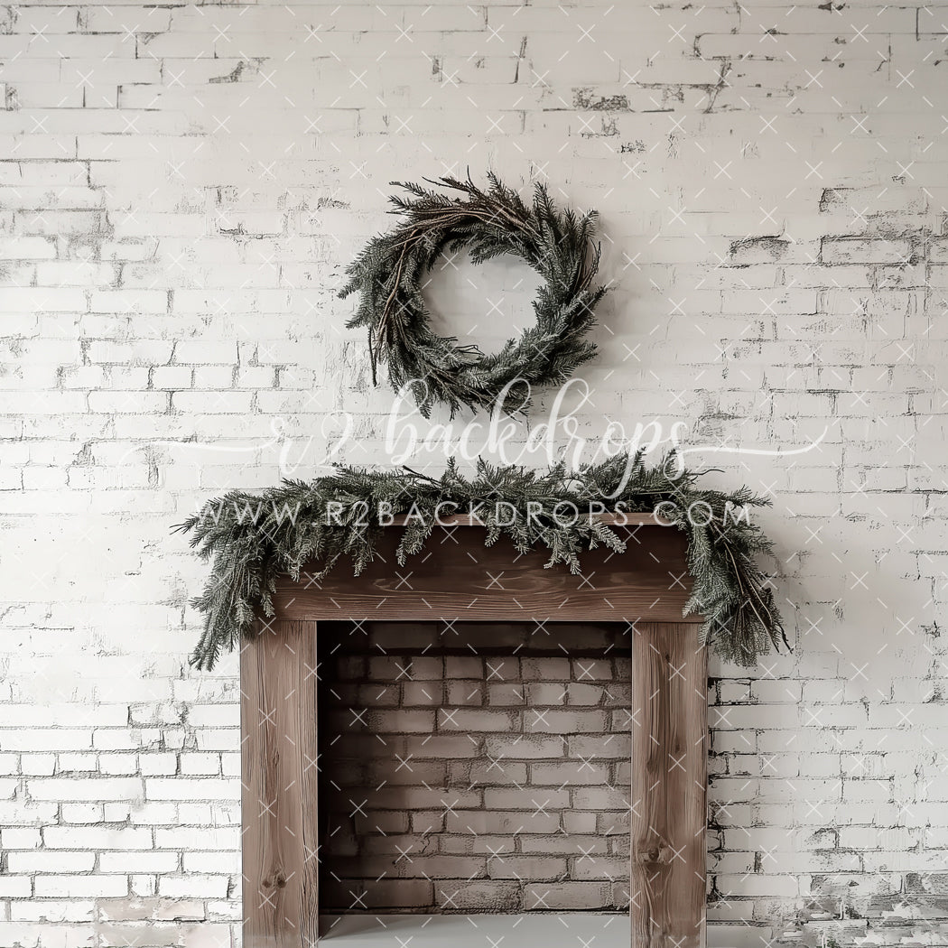 White Brick Mantel