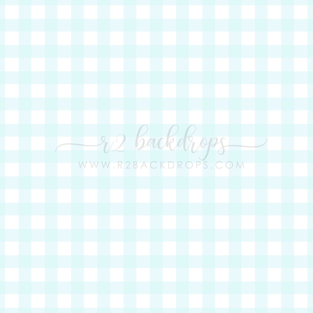 Soft Cyan Gingham