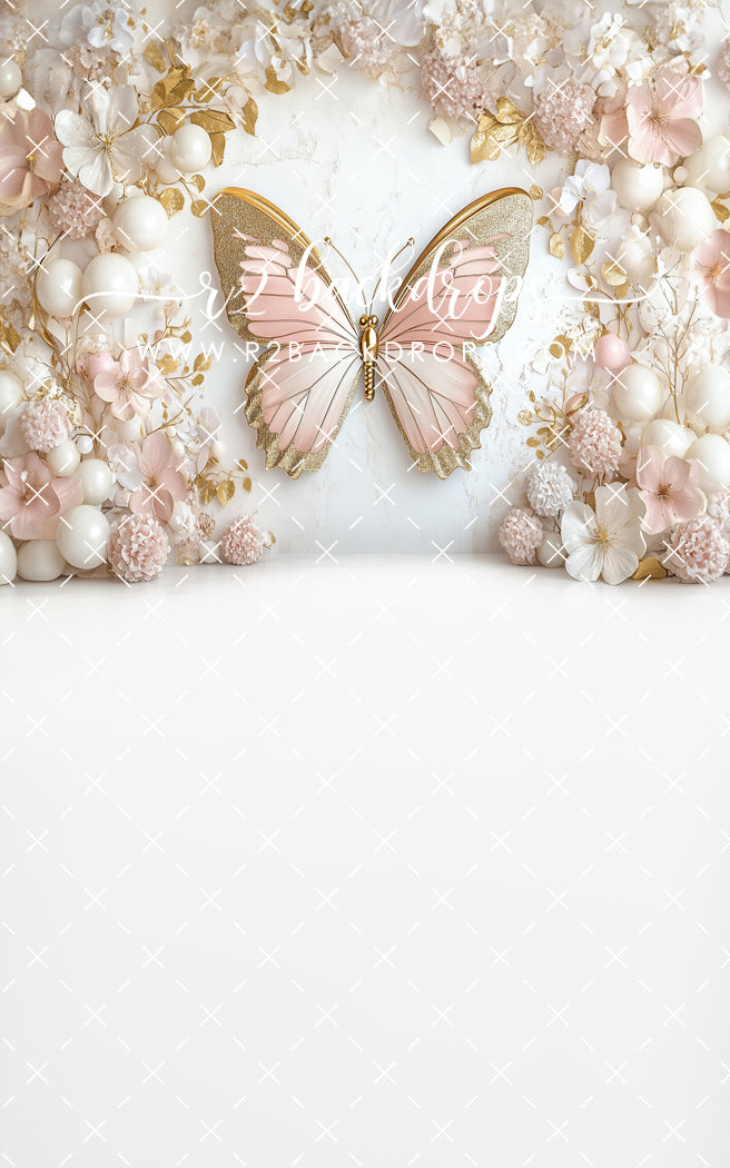 Pink and Gold Butterfly - Optional Sweep