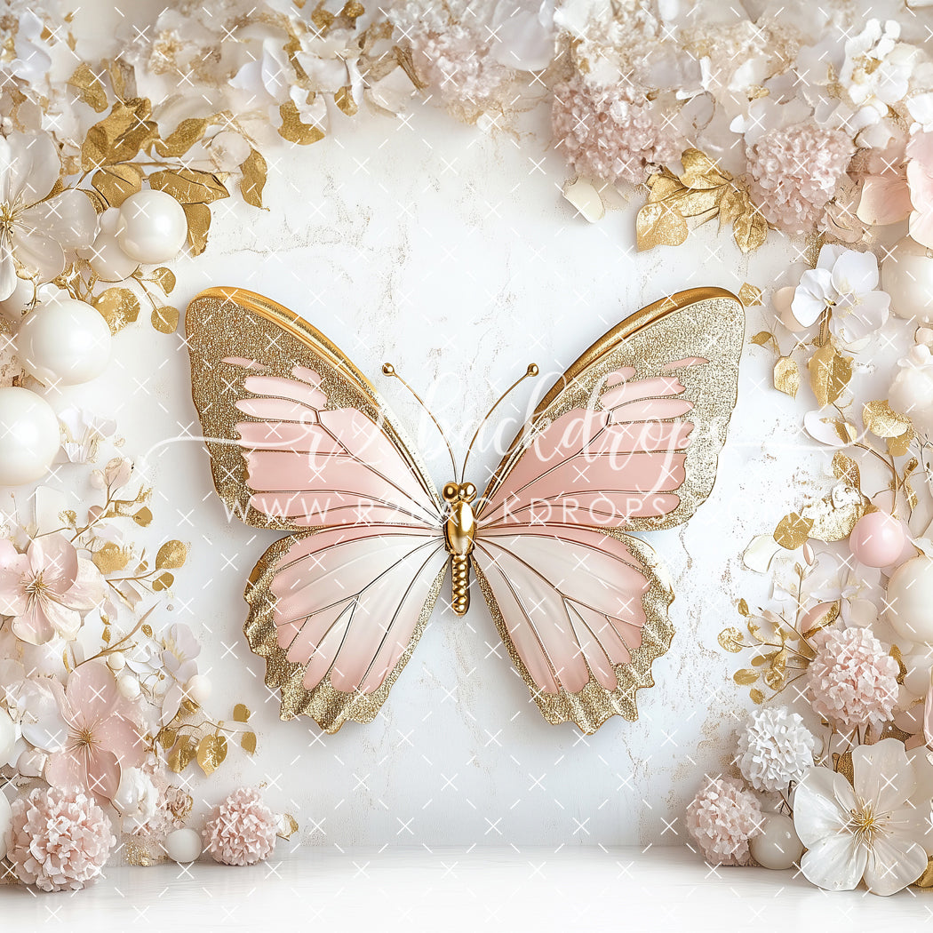 Pink and Gold Butterfly - Optional Sweep