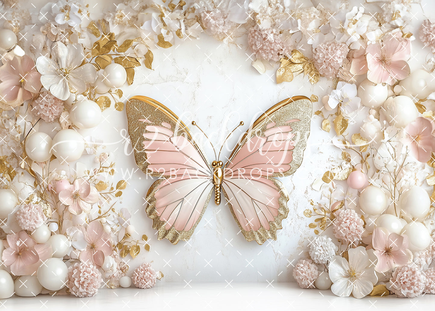 Pink and Gold Butterfly - Optional Sweep