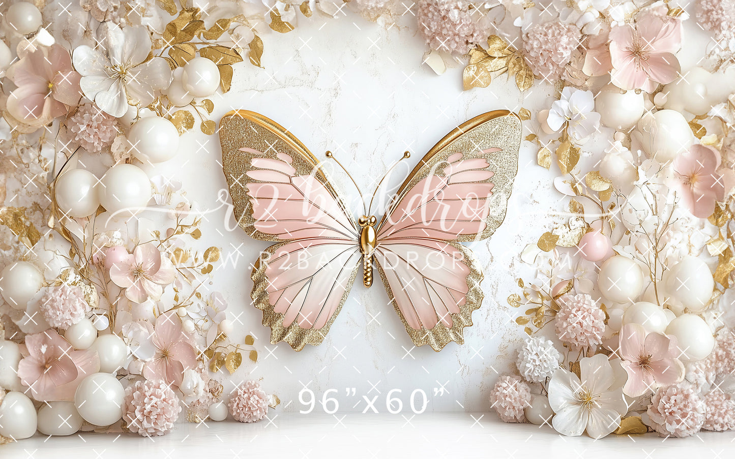 Pink and Gold Butterfly - Optional Sweep