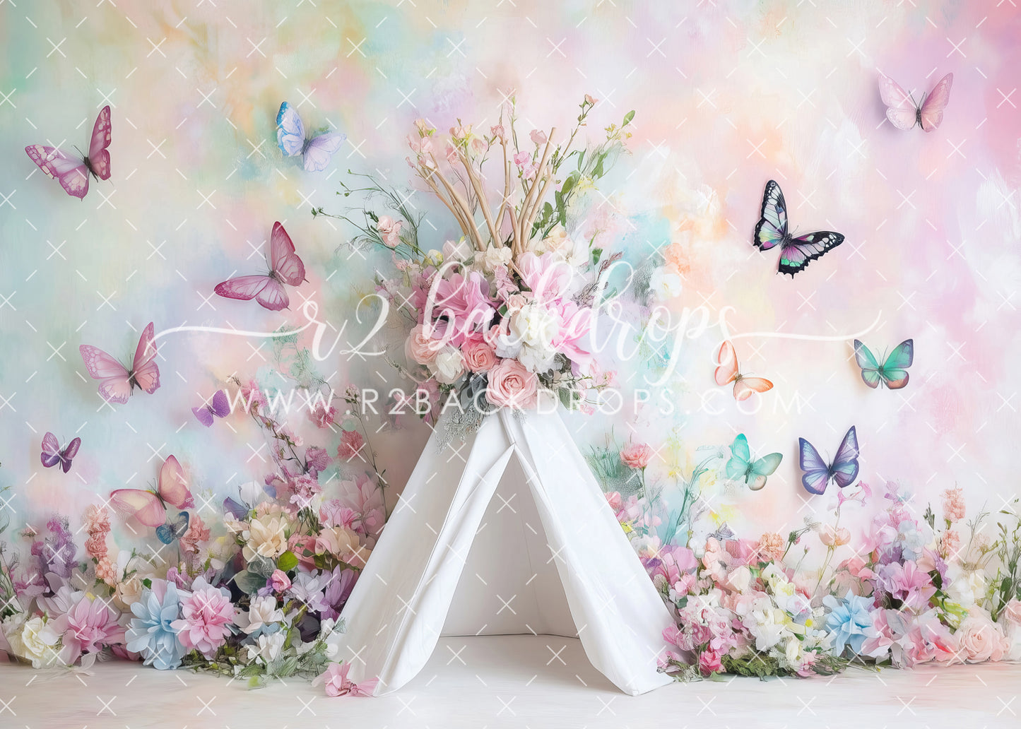 Floral Butterfly Tent - Optional Sweep