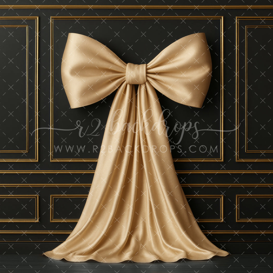 Black and Gold Bow Wall