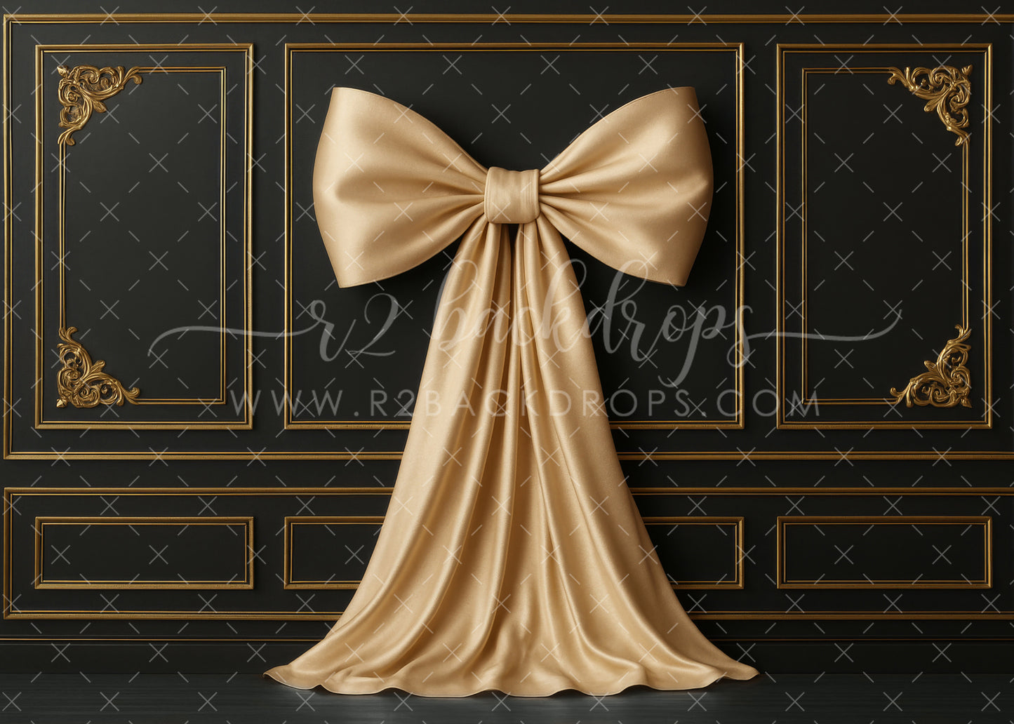 Black and Gold Bow Wall