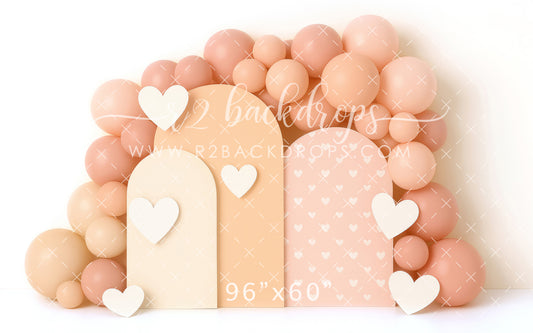 Blush and Heart Arches