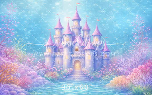 Watercolor Mermaid Castle