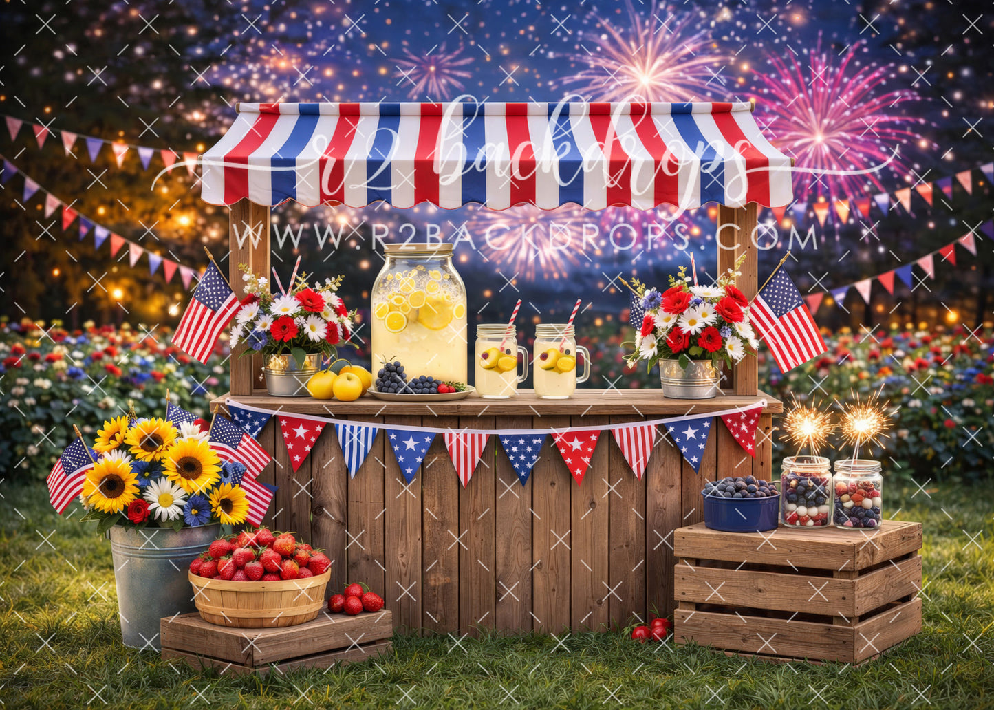 Red White and Blue Lemonade Stand