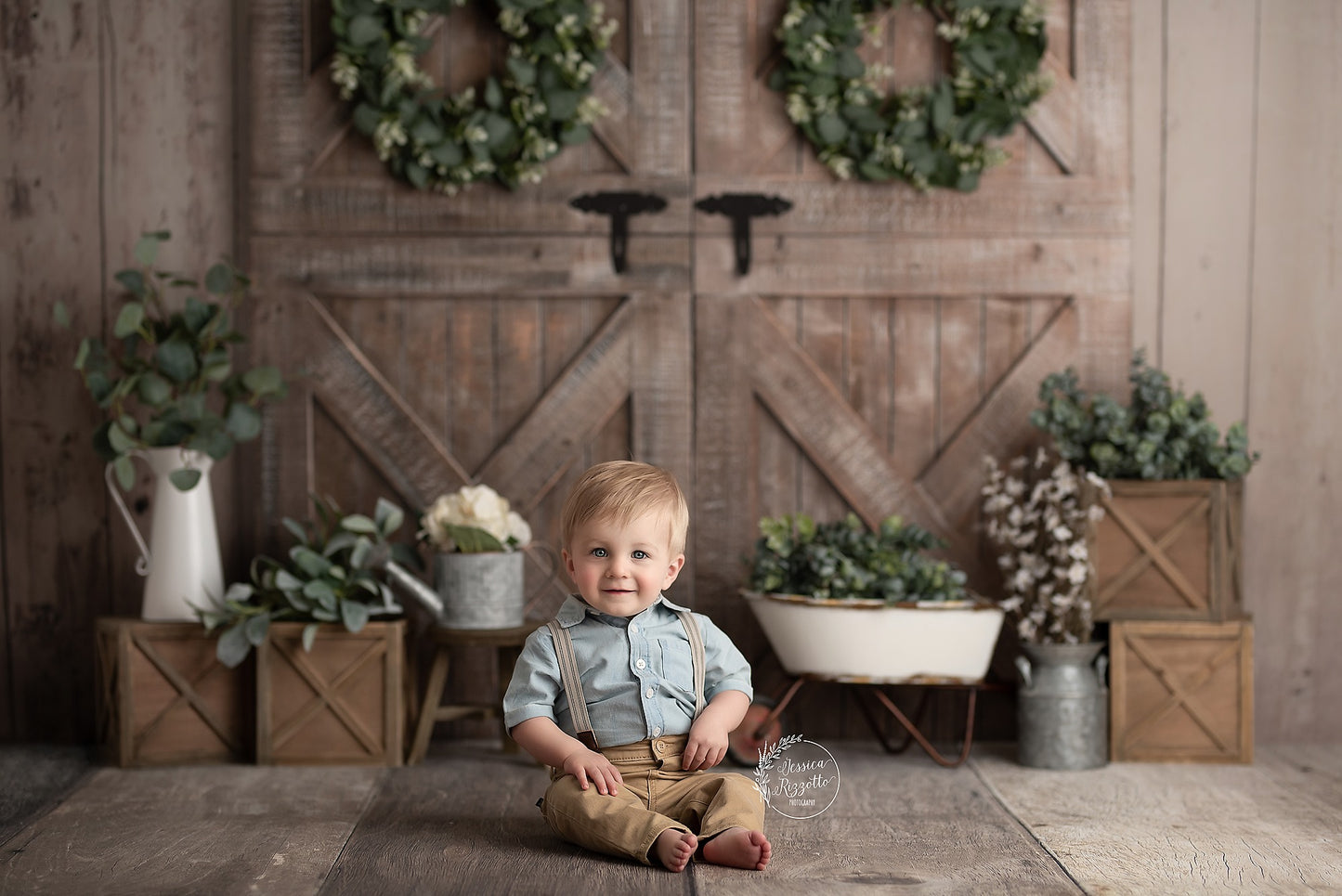 Blaine with Greenery