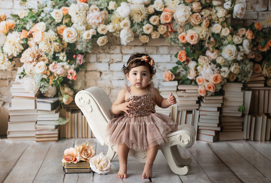Vintage Book Brick Wall