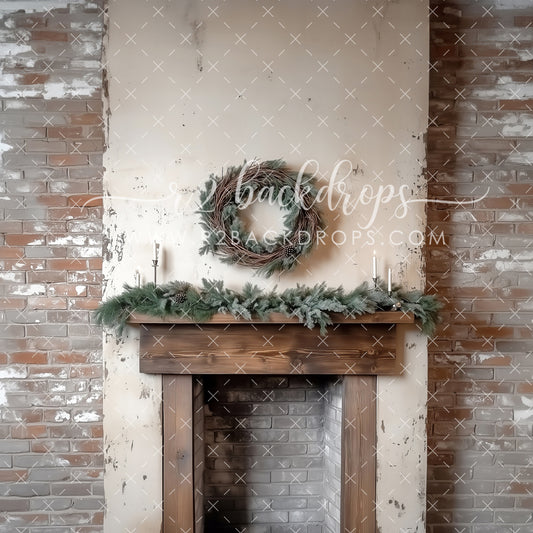 Holiday Brick Mantel