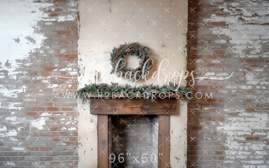 Holiday Brick Mantel