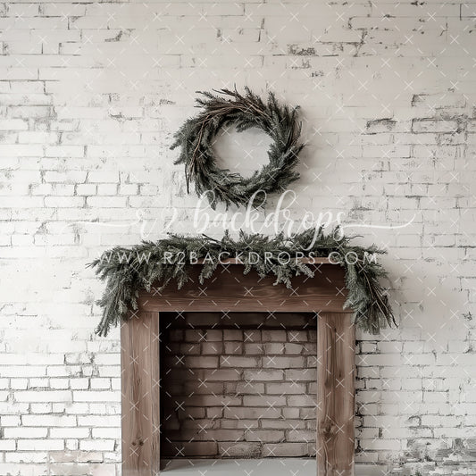 White Brick Mantel