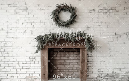 White Brick Mantel