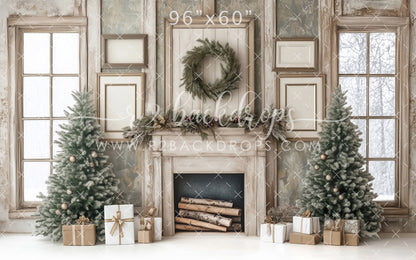 Rustic Christmas Fireplace (Optional Sweep)