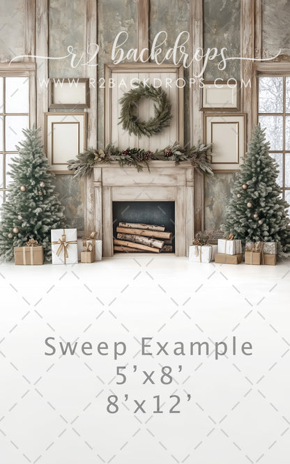 Rustic Christmas Fireplace (Optional Sweep)
