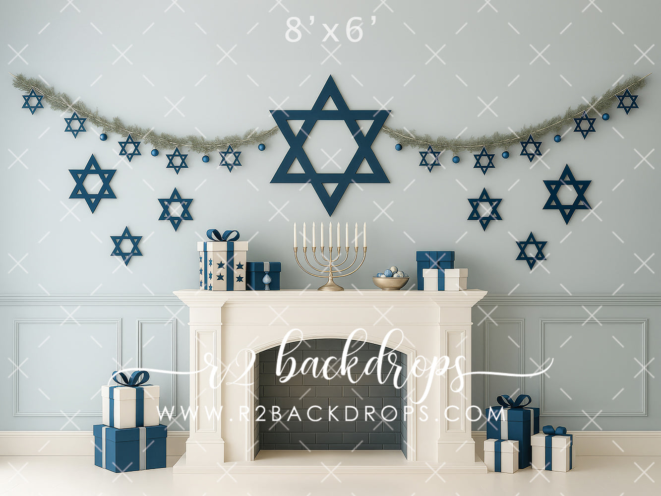 Soft Blue Hanukkah Wall