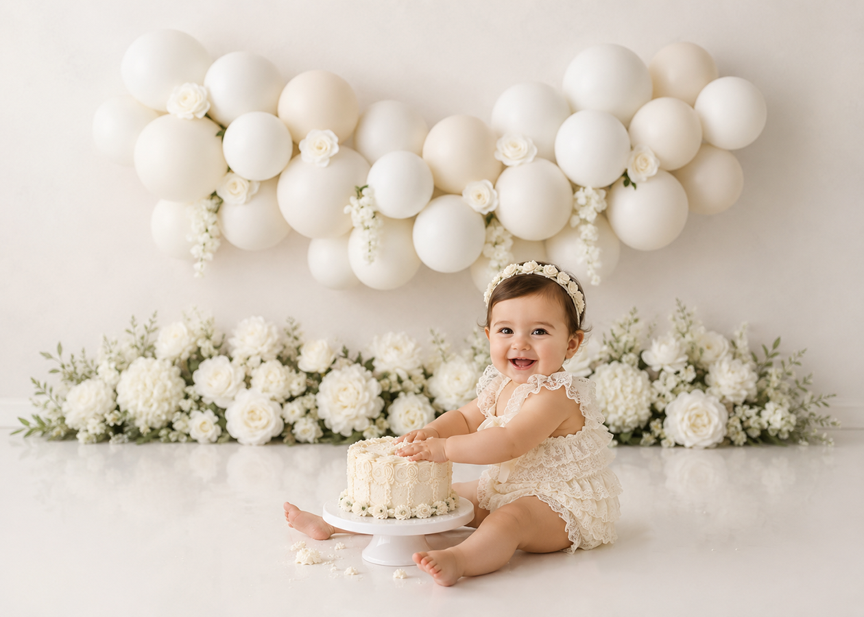 Neutral Floral Balloon Garland