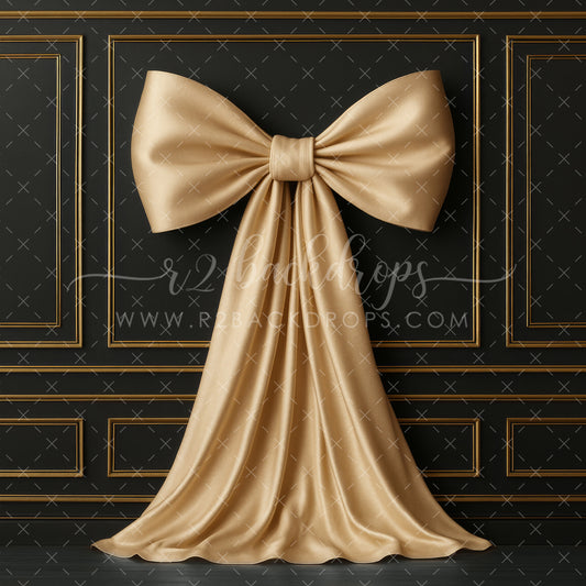 Black and Gold Bow Wall