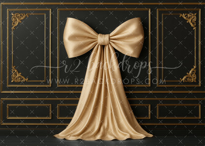 Black and Gold Bow Wall