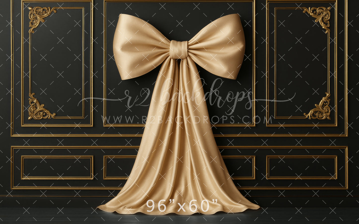 Black and Gold Bow Wall