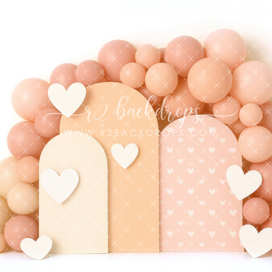 Blush and Heart Arches