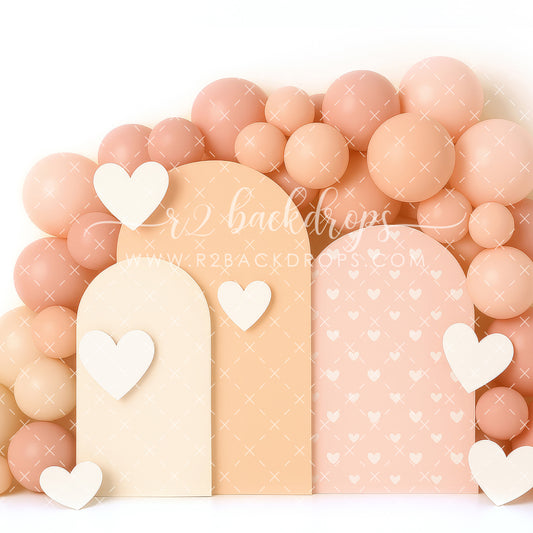 Blush and Heart Arches