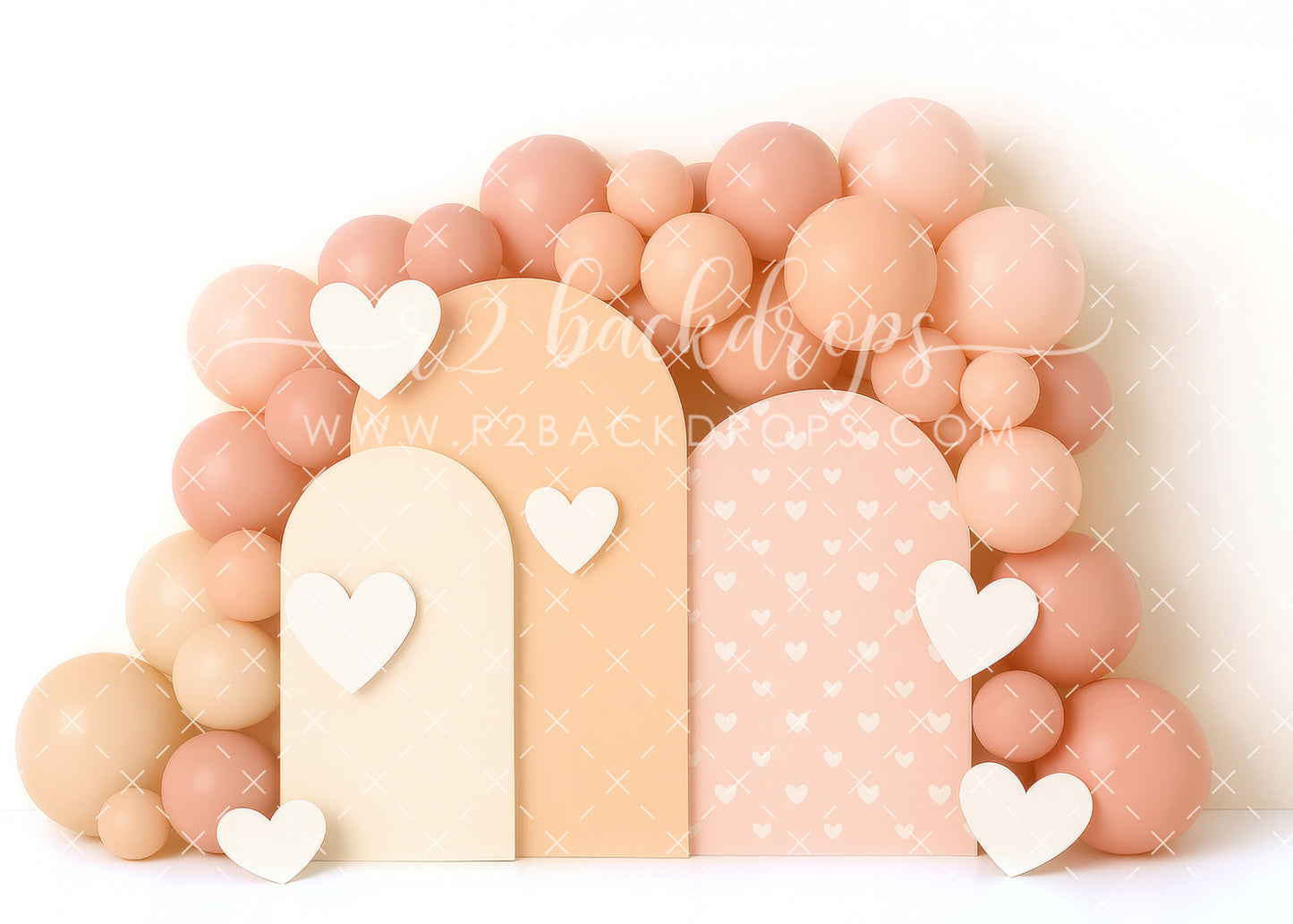 Blush and Heart Arches