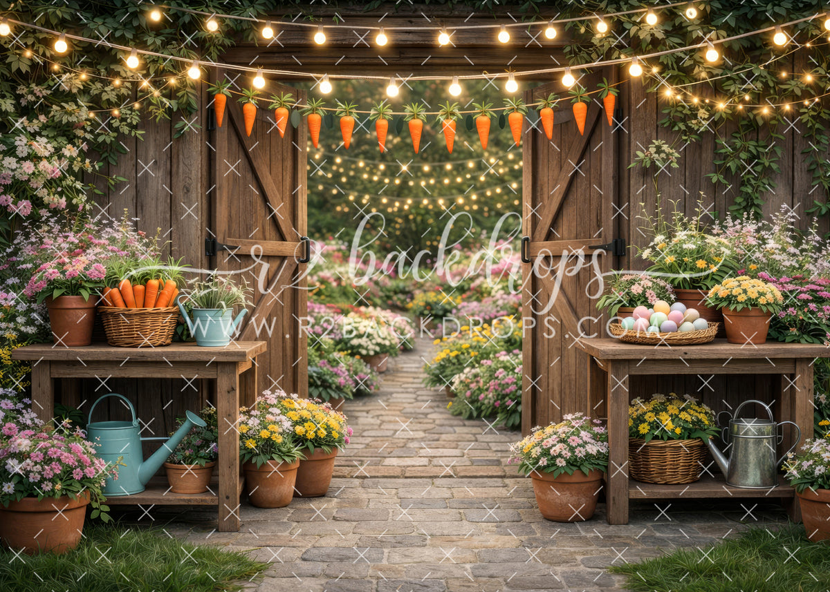 Spring Back For Computer With Barns Spring Barnyard (Optional Sweep) – r2backdrops