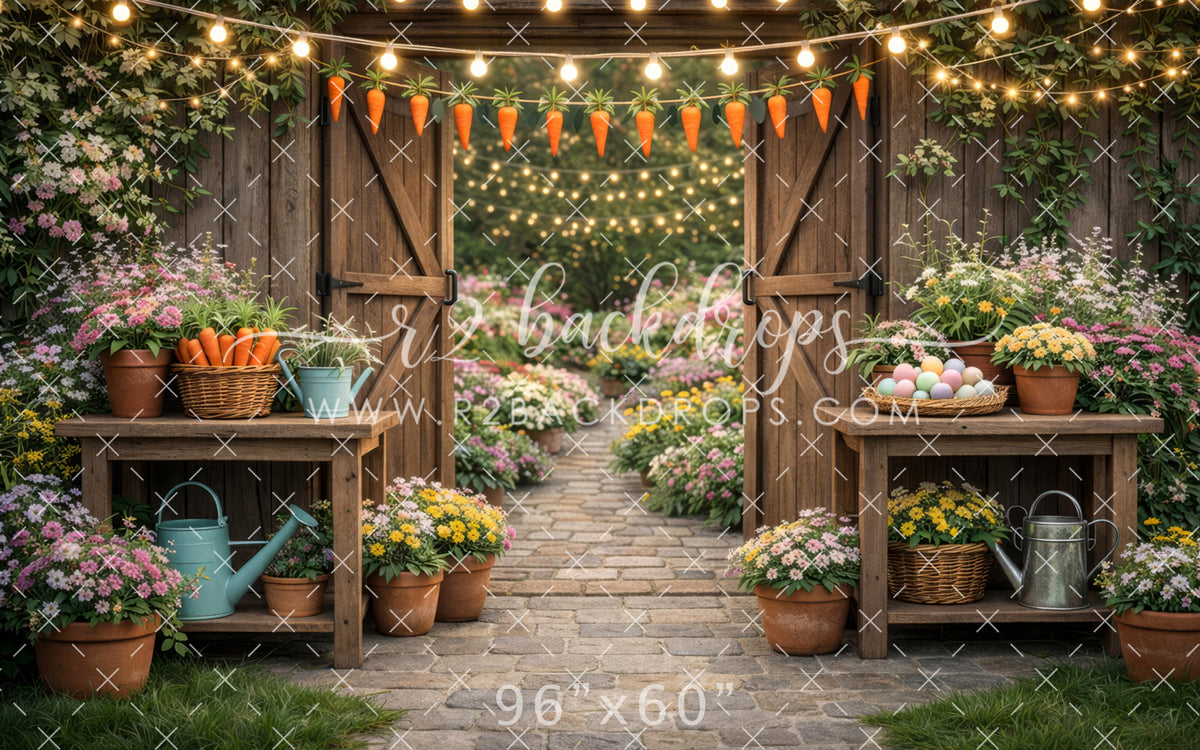 Spring Back For Computer With Barns Spring Barnyard (Optional Sweep) – r2backdrops