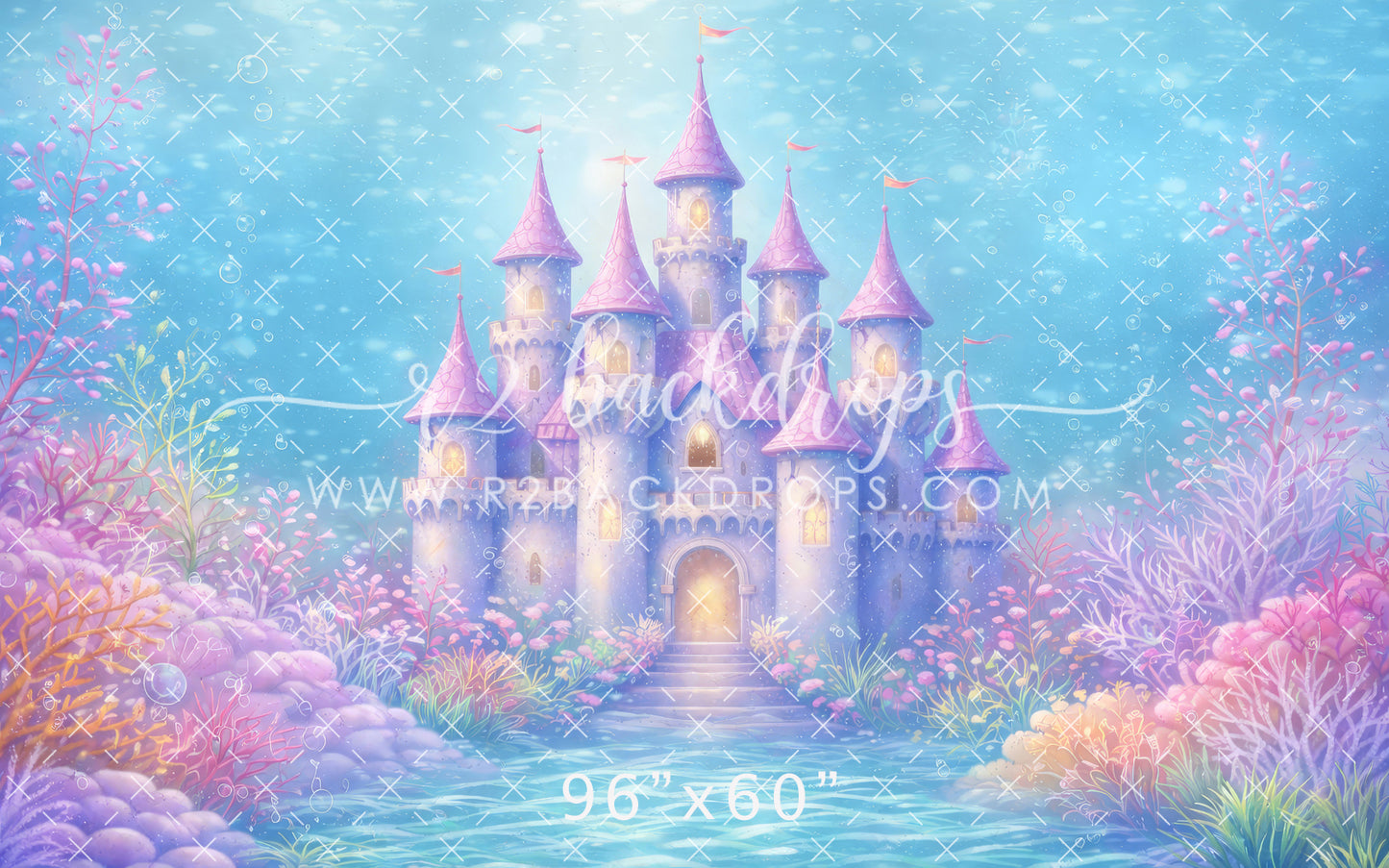 Watercolor Mermaid Castle