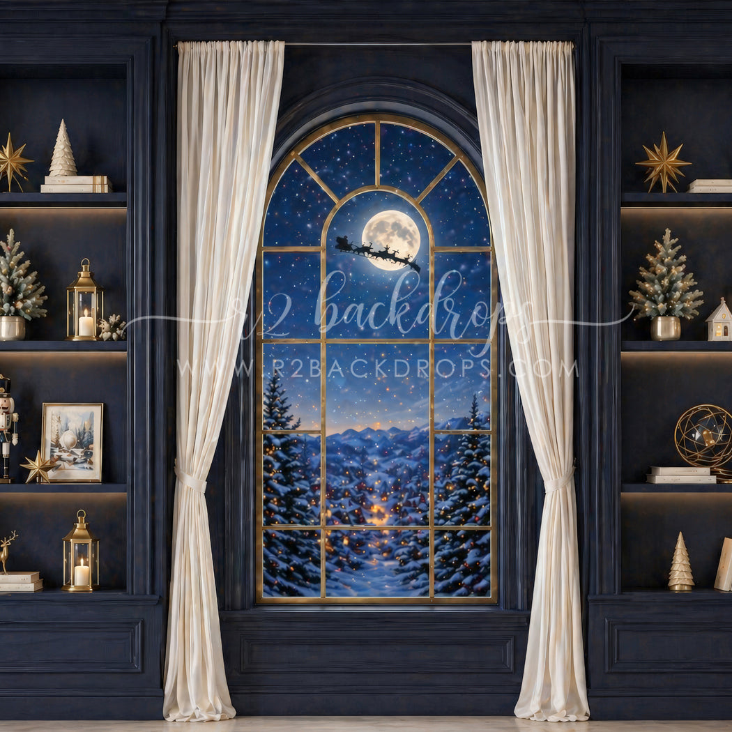 Navy Noel Window (Optional Sweep)