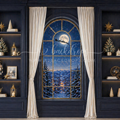 Navy Noel Window (Optional Sweep)