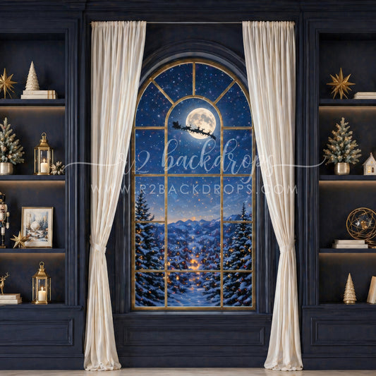Navy Noel Window (Optional Sweep)