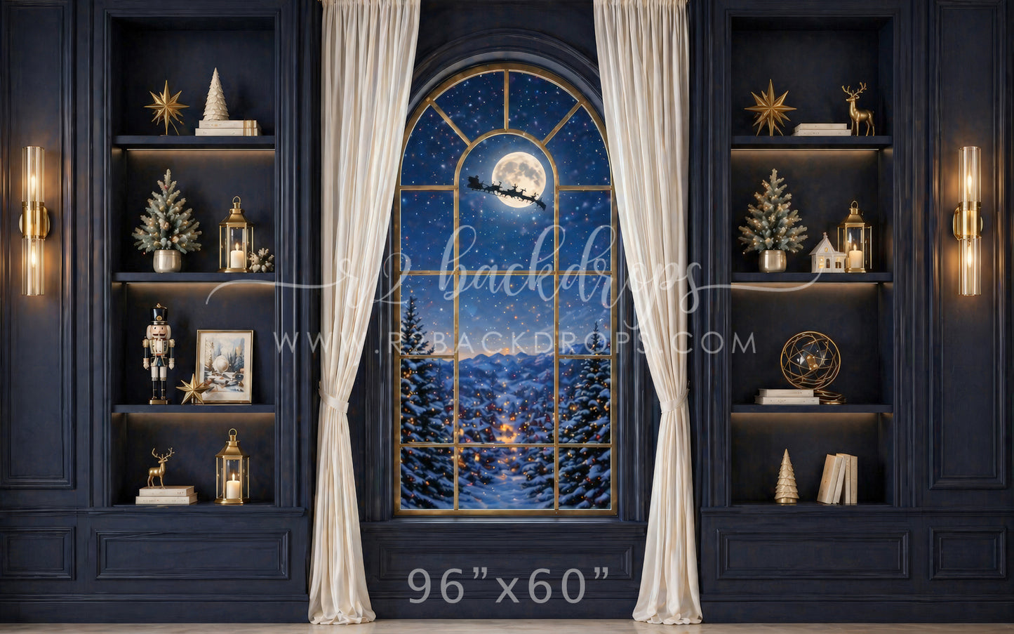 Navy Noel Window (Optional Sweep)